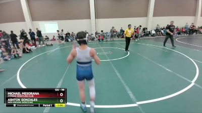 98 lbs Round 2 - Ashton Gonzales, High Ground Wrestling vs Michael Mesorana, Cypress Wrestling Club