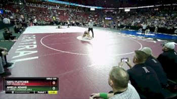 Girls 120 lbs Quarterfinal - Amelia Adams, La Crosse Logan/Cen. Girls vs Hayli Fletcher, Fort Atkinson Girls