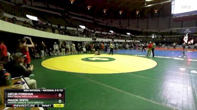 National 6-8 115 Champ. Round 1 - Jaylin Foreman, Great Bridge Wrestling Club vs Mason Smith, Hanover Hawkeye Youth Wrestlin