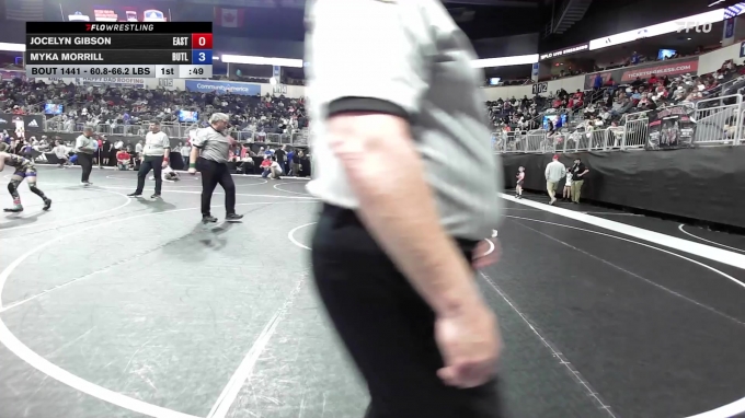 60.8-66.2 lbs Rr Rnd 2 - Jocelyn Gibson, East Kansas Eagles vs Myka ...