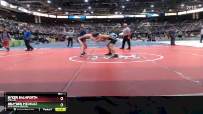 120 lbs Cons. Round 2 - Ryker Balmforth, Shelley vs Brayden Medelez, Hermiston Oregon