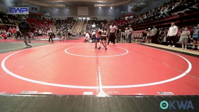 70 lbs Quarterfinal - Carson Swaringim, Broken Arrow Wrestling Club vs Tristan Rabbit, Glenpool Warriors