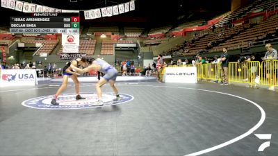 Cadet Boys Lower - 120 lbs Quarters - Issac Arismendez, Frontier High School Wrestling vs Declan Shea, Sutter Union High School Wrestling