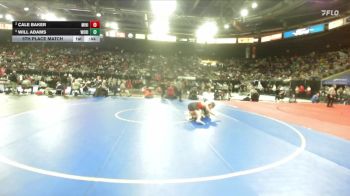 5A 190 lbs 5th Place Match - Will Adams, Wood River vs Cale Baker, Minico