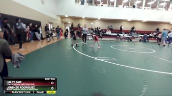 77 lbs Cons. Semi - Haley Fair, Team Scorpion Wrestling Club vs Lorenzo Rodriguez, Mount Vernon Pitbulls Wrestling