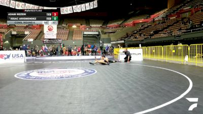 Cadet Boys Lower - 120 lbs Cons. Round 6 - Issac Arismendez, Frontier High School Wrestling vs Adam Rezeik, Tri Valley Elite Wrestling Club