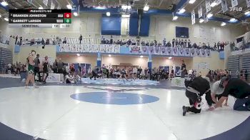 165 lbs Semifinal - Brakken Johnston, Highland High School vs Garrett Larsen, Wood River High School