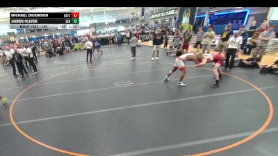 157 lbs Cons. Round 9 - Jaiden Oliver, Lake Gibson Braves vs Michael Dickinson, All American TC
