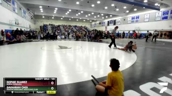 105 lbs Cons. Round 3 - Sophie Suarez, North Torrance vs Savannah Choi, Rancho Bernardo Wrestling Club