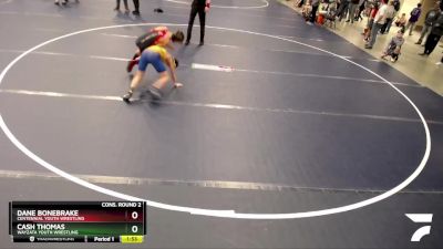 102 lbs Cons. Round 2 - Dane Bonebrake, Centennial Youth Wrestling vs Cash Thomas, Wayzata Youth Wrestling