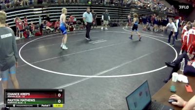 112 lbs Round 2 (6 Team) - Chance Kreps, Indiana Blue vs Paxton Mathews, Nebraska Blue