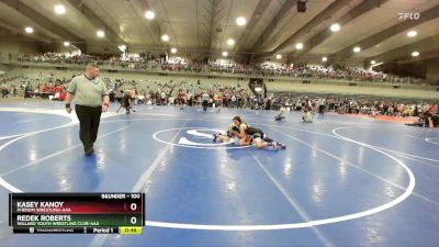 100 lbs Quarterfinal - Redek Roberts, Willard Youth Wrestling Club-AAA vs Kasey Kanoy, Phenom Wrestling-AAA