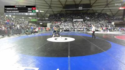 Boys 2A 157 lbs Champ. Round 1 - Talan Hughes, East Valley (Spokane) vs Simeon Blas, Squalicum