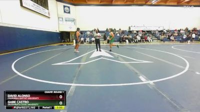 174 lbs Champ. Round 1 - David Alonso, California Baptist University vs Gabe Castro, Sacramento State University