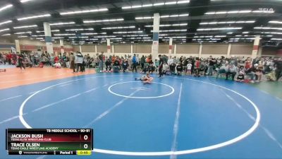 90-91 lbs Round 3 - Jackson Bush, Texas Elite Wrestling Club vs Trace Olsen, Texas Eagle Wrestling Academy