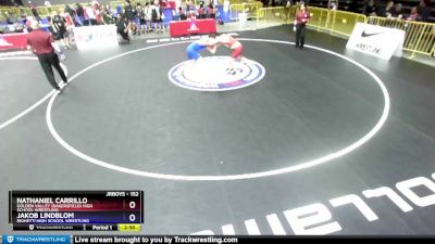 152 lbs Cons. Round 2 - Nathaniel Carrillo, Golden Valley (Bakersfield) High School Wrestling vs Jakob Lindblom, Righetti High School Wrestling