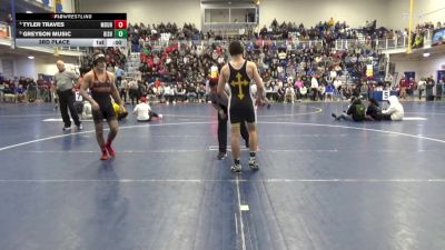 145 lbs 3rd Place - Tyler Traves, Mountain View-VA vs Greyson Music, Bishop McDevitt