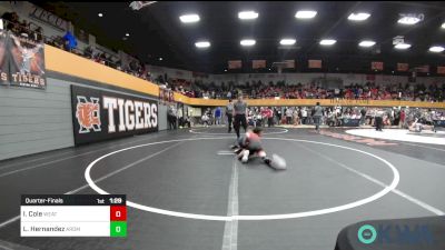 64 lbs Quarterfinal - Iker Cole, Weatherford Youth Wrestling vs Lorenzo Hernandez, ARDMORE TAKEDOWN CLUB