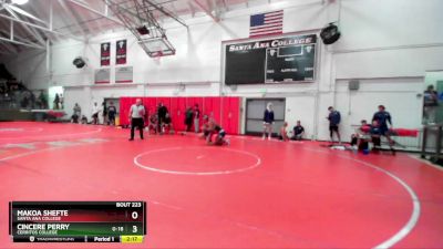 141 lbs Cons. Round 4 - Makoa Shefte, Santa Ana College vs Cincere Perry, Cerritos College