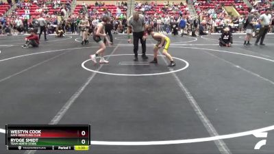 96 lbs Cons. Round 1 - Rydge Smidt, TEAM NORTH STARS vs Westyn Cook, Hays Wrestling Club