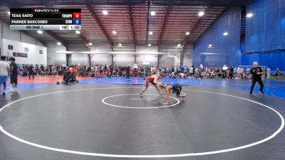132 lbs Rr Rnd 1 - Teag Saito, Triumph Blue - HS vs Parker Bascones, Curby Grizzly Bears - HS