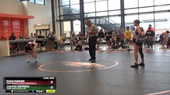 J-6 lbs Cons. Semi - Colton Dietrich, Tiger Wrestling Club vs Evan Farmer, West Branch Youth Wrestling Cl