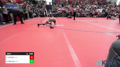 46 lbs Quarterfinal - Camden Holden, Ponca City Wildcat Wrestling vs Stetson Manuel, Newkirk Takedown Club