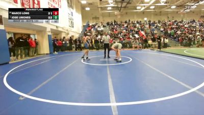 Boys 120 lbs Champ. Round 1 - Jose Limones, Gilroy Boys vs Marco Long, Saint Francis Boys