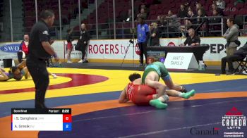 74kg Semifinal - Sartaj Sanghera, Canadian Mal Wrestling vs Aidan Gresik, Edmonton WC