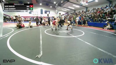 67 lbs Quarterfinal - Jack Sadler, Barnsdall Youth Wrestling vs Liam Garrett, Collinsville Cardinal Youth Wrestling