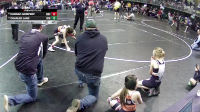 58 lbs Cons. Semi - Hannah Gompert, Mitchell Wrestling Club vs Charlee Lane, Wolverine Youth Wrestling