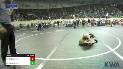 46 lbs Round Of 32 - Elliott Watson, Comanche Takedown Club vs Brady Cowett, Warner Eagles Youth Wrestling