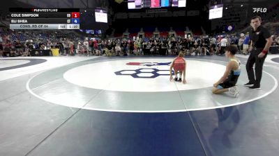 100 lbs Cons. Rd Of 64 - Cole Simpson, CO vs Eli Shea, CT