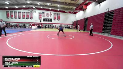 157 lbs Champ. Round 2 - Jesus Loreto, Menlo NWCA vs Zavian Barrios, Fresno City College