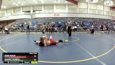 97 lbs Cons. Round 2 - Rooney Olmedo, Michigan West Wrestling Club vs John McKay, Michigan Grappler Training Center