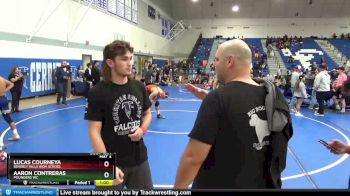 132 lbs 5th Place Match - Lucas Courneya, Beverly Hills High School vs Aaron Contreras, Pounders WC