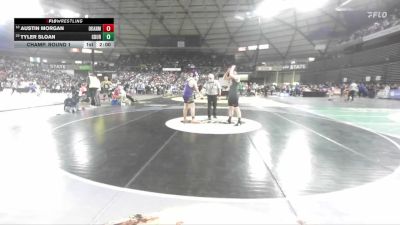 Boys 1B/2B 215 Champ. Round 1 - Tyler Sloan, Columbia Burbank vs Austin Morgan, Okanogan