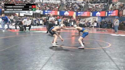 A - 110 lbs Cons. Round 1 - Andrew Ruckman, Fergus (Lewistown) vs Corbin Wissenbach, Libby / Troy