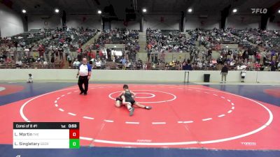 70 lbs Consi Of 8 #1 - Levi Martin, The Storm Wrestling Center vs Lyndon B. Singletary, Georgia