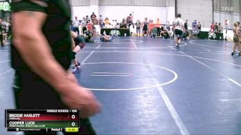 100 lbs Cons. Round 4 - Cooper Luck, Perrysburg Wrestling Club vs Brodie Haslett, Cadillac