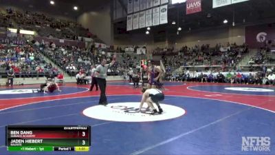 4A 144 lbs Quarterfinal - Ben Dang, Subiaco Academy vs Jaden Hiebert, Bauxite