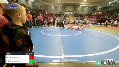 100 lbs Semifinal - Wyatt Edmonds, Caney Valley Wrestling vs Connor Richardson, Barnsdall Youth Wrestling