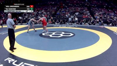 D2-285 lbs 1st Place Match - Will Greenberg, Hawken vs Eli Sanchez, Perkins