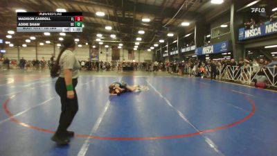 100 lbs Round Of 64 - Madison Carroll, FL vs Addie Shaw, SC