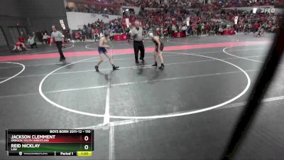 110 lbs Cons. Round 4 - Reid Nicklay, LAW vs Jackson Clemment, Oregon Youth Wrestling