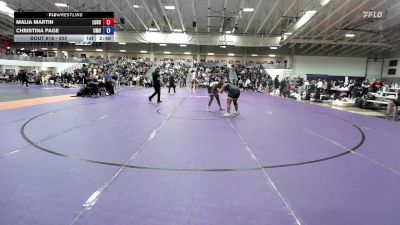 207 lbs Cons. Round 2 - Malia Martin, Lindenwood University vs Christina Page, Central Methodist University