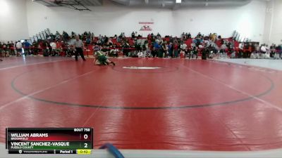 157 lbs Cons. Semi - William Abrams, Broomfield vs Vincent Sanchez-Vasquez, Pueblo County