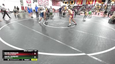 157 lbs Cons. Round 4 - Kevin Morales, Long Beach Wilson vs David Vasquez, Santa Monica