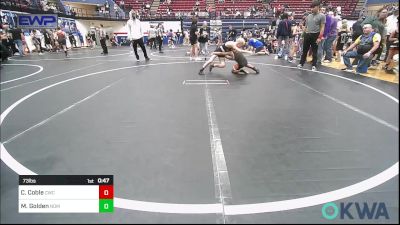 73 lbs Consi Of 8 #2 - Cooper Coble, Cowboy Wrestling Club vs Maddox Golden, Team Nomad