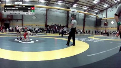 126 lbs Champ. Round 1 - Austin Carfley, Bishop McCort vs Nicolas Enzminger, Bismarck Legacy